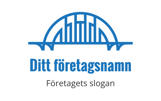 Modern blå bro logo design med vertikala linjer och valv