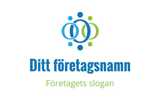 Modern logotypdesign med sammanlänkade cirklar i blå och gröna nyanser