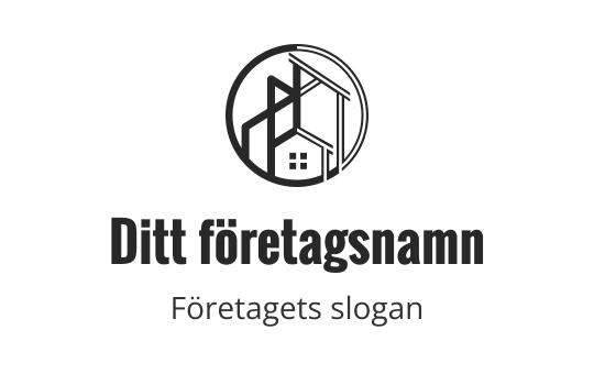 Modern logotypdesign med en cirkulär kontur och abstrakta byggformer