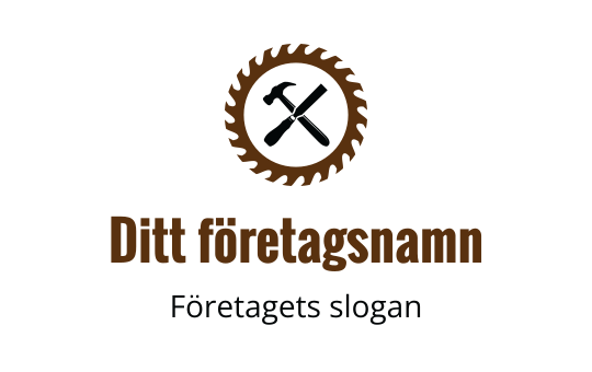 Cirkelsågblad logo design med korsade hammare och skiftnyckel element