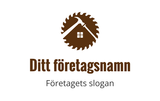 Rustik logo design med inslag av hus och sågblad