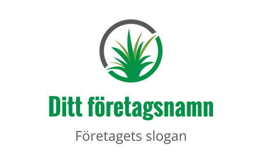 Modern grön växtlogo med cirkulär grå kontur