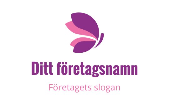 Elegant fjäril logo design i nyanser av rosa och lila