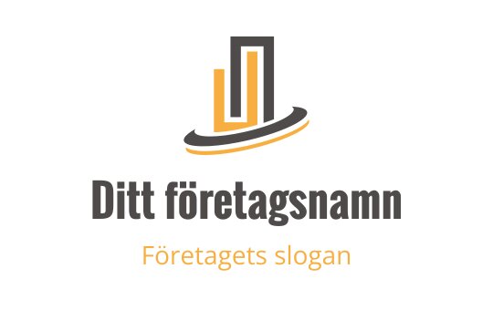 Modern logotypdesign med abstrakta former i svart och orange
