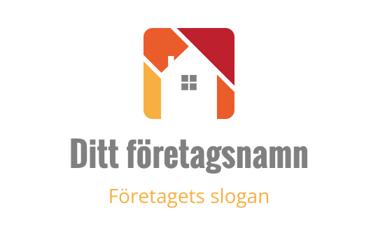 Modern logotypdesign med en hus-silhuett och en gradientbakgrund