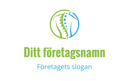 Modern logotypdesign med en stiliserad ryggrad inom en cirkulär form