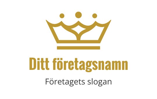 Elegant guldkrönslogo med stiliserade kurvor och former