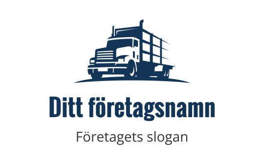 Tydlig lastbil logo design i marinblått med en strömlinjeformad silhuett
