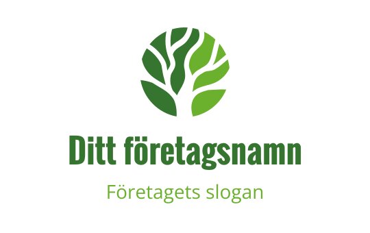 Modern grön trädlogo med intrikata grenar och löv