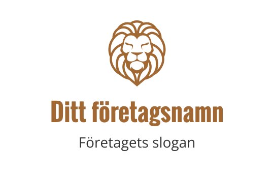Tydlig lejonhuvud logo design i varma bruna nyanser