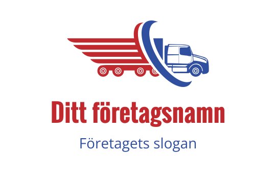 Dynamisk logotypdesign med en lastbil och röda hastighetslinjer