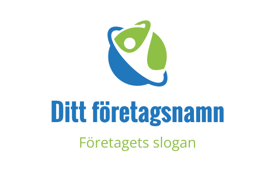 Modern logotypdesign med en stiliserad figur inom en globform