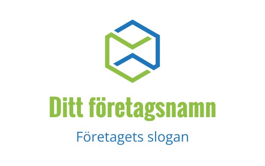 Modern hexagonal logotypdesign med gröna och blå element