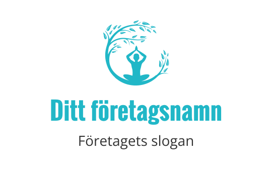Lugn logo design med en mediterande figur omgiven av löviga grenar