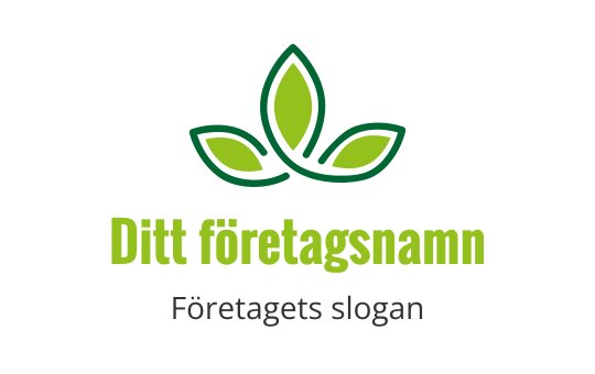 Modern logotypdesign med gröna blad, rundade former och rena linjer