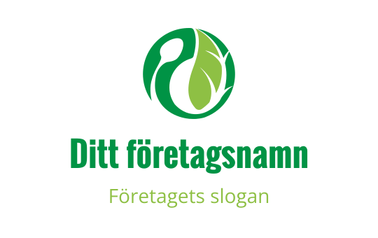 Modern grön logotypdesign med ett stiliserat blad och cirkulär form