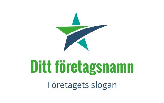 Modern stjärnlogo med gröna och blå element