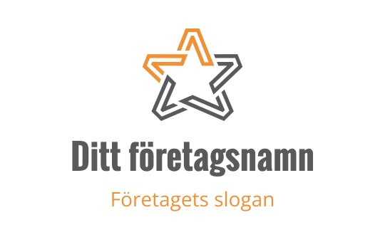 Modern stjärnlogo med överlappande orange och grå element