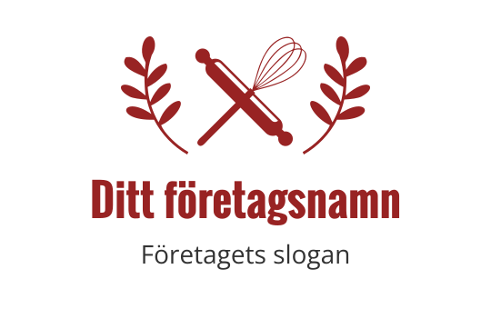 Visp och kavel logo design med röda lövaccenter