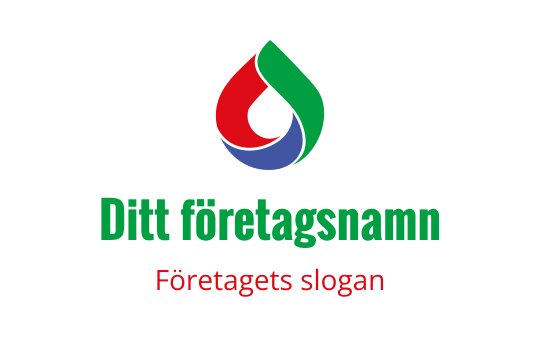 Färgglad dropplogo med röda, gröna och blå element