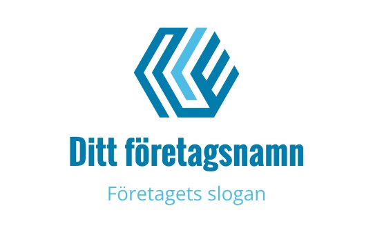 Modern hexagonal logotypdesign med sammanflätade blå linjer