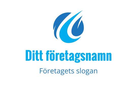 Modern blå våg logo design med flödande kurvor