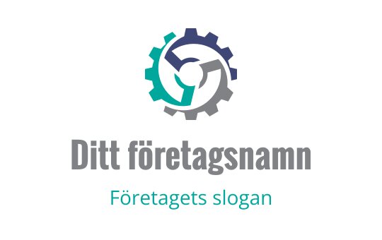 Modern logotypdesign med sammanflätade händer i blått och grönt