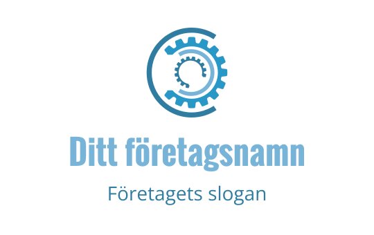 Modern blå växel logo design med cirkulära element och ren typografi