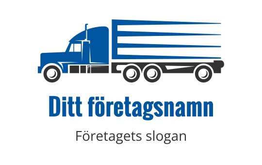 Tydlig blå lastbil logo design med strömlinjeformade linjer och modern typografi