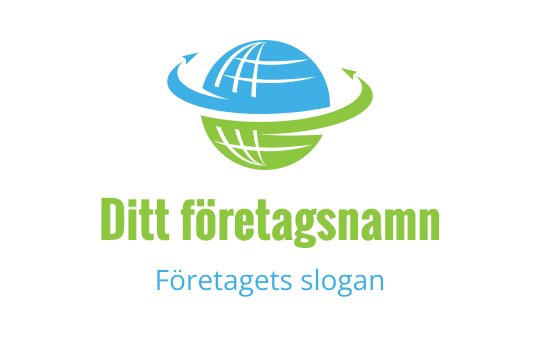 Modern globlogo med blå och gröna virvlande element