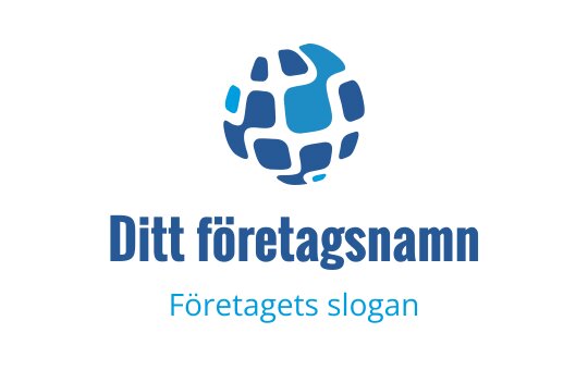 Modern blå glob logo design med abstrakta former och fet text