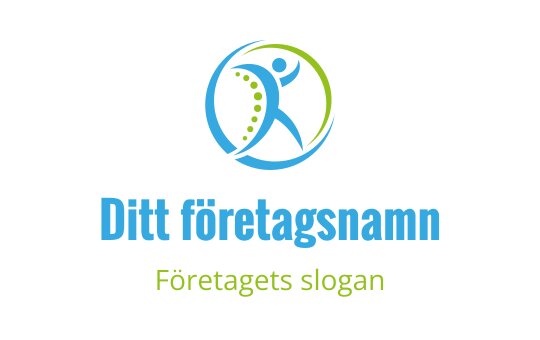 Dynamisk logotypdesign med en stiliserad figur inom en cirkulär form