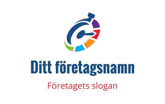 Dynamisk logotypdesign med en färgglad hastighetsmätare och en skiftnyckel
