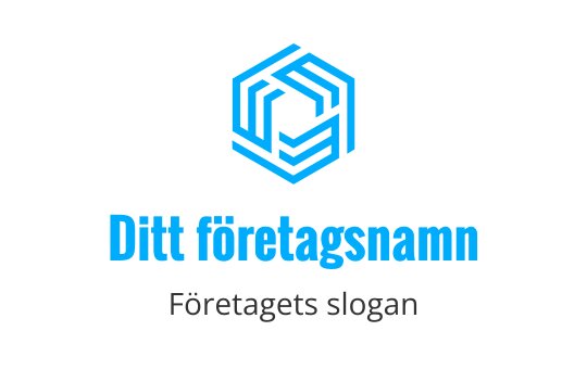 Modern blå hexagonal logotypdesign med sammanflätade linjer