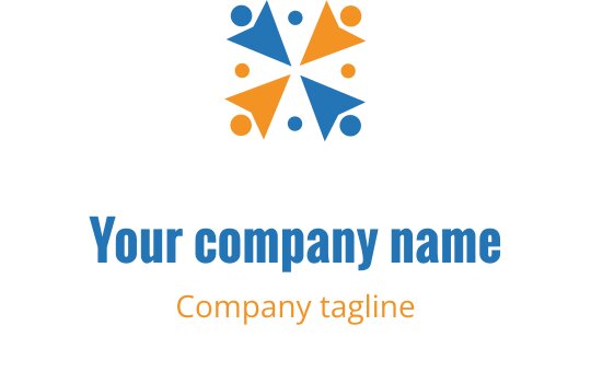 Färgglad logotypdesign med abstrakta former och dynamiska element