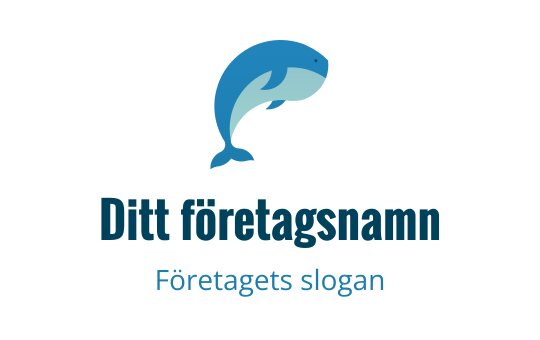 Lekfull delfinlogo i nyanser av blått och teal