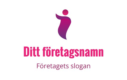 Modern abstrakt logotypdesign med en rosa figur och rundade former
