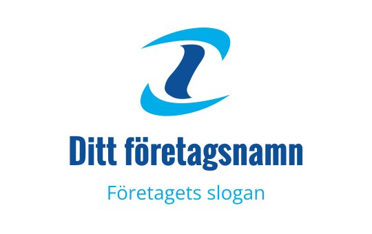 Modern blå och turkos logo design med abstrakta former och flödande linjer