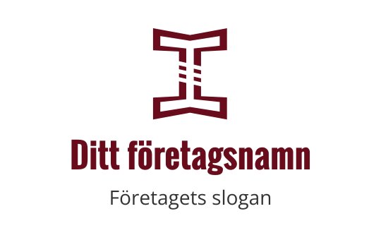 Fet logotypdesign med en stiliserad bokstav "I" i vinröd