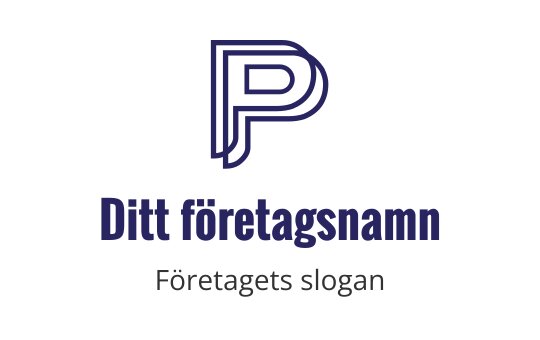 Modern logo design med en stiliserad bokstav P i blått