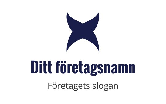 Modern logotypdesign med en stiliserad blå abstrakt form