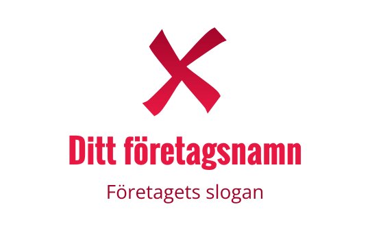 Fet röd X-logotypdesign med modern typografi nedanför
