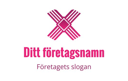 Fet rosa logotypdesign med korsande linjer och en diamantform