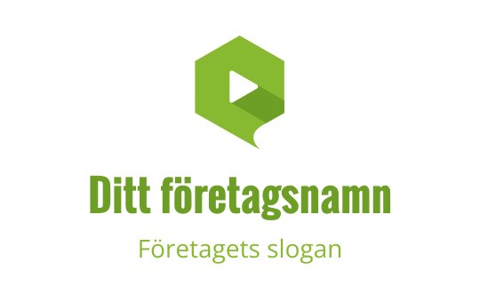 Modern grön hexagon logo design med en play-knappselement