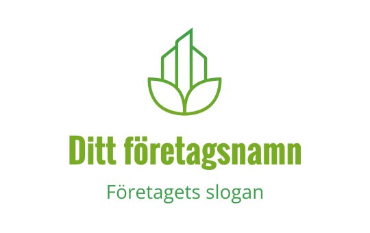Modern grön logotypdesign med stiliserade blad och geometriska former