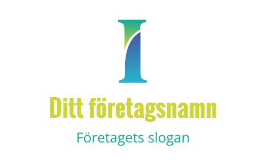 Modern logotypdesign med ett stiliserat bokstav "I" i blått och grönt