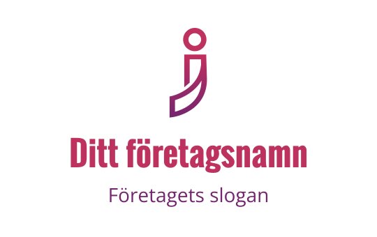 Modern logotypdesign med en stiliserad figur i lila och rosa