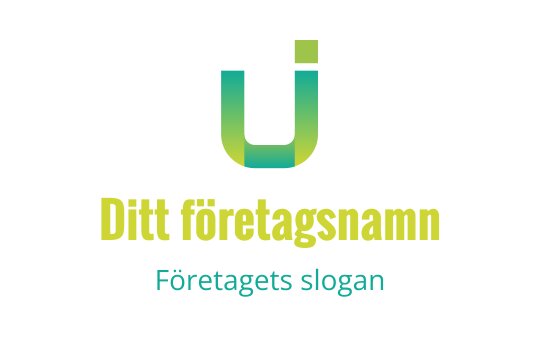 Modern logotypdesign med ett stiliserat bokstav "U" i grön gradient
