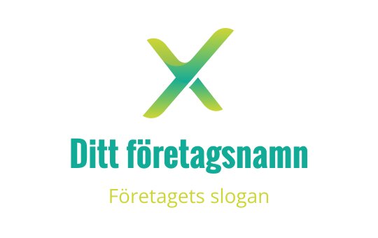 Modern logotypdesign med en stiliserad grön och blå bokstav X