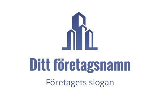 Modern blå logotypdesign med abstrakta byggformer